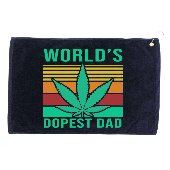 World's Dopest Dad Funny Retro Grommeted Golf Towel