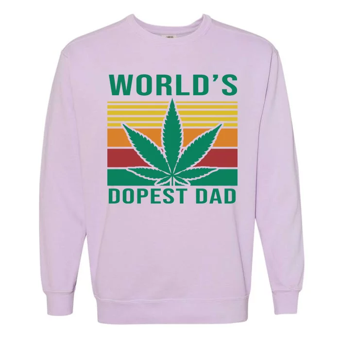 World's Dopest Dad Funny Retro Garment-Dyed Sweatshirt