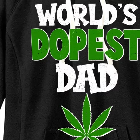 World's Dopest Dad Marijuana Weed Women's Fleece Hoodie