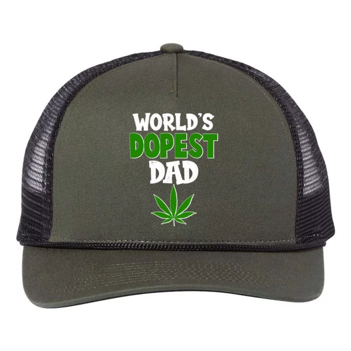 World's Dopest Dad Marijuana Weed Retro Rope Trucker Hat Cap