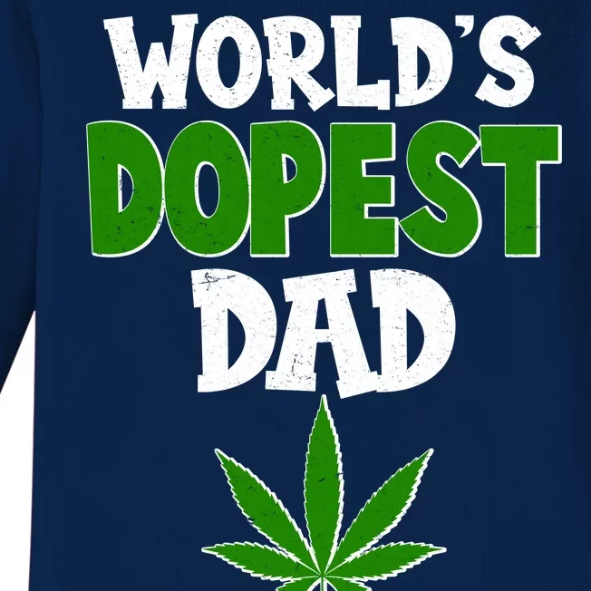 World's Dopest Dad Marijuana Weed Baby Long Sleeve Bodysuit