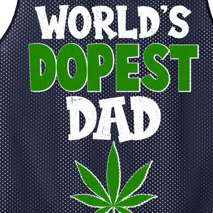 World's Dopest Dad Marijuana Weed Mesh Reversible Basketball Jersey Tank