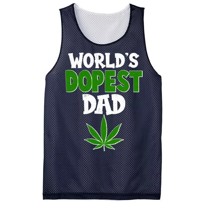 World's Dopest Dad Marijuana Weed Mesh Reversible Basketball Jersey Tank