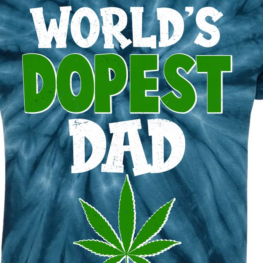 World's Dopest Dad Marijuana Weed Kids Tie-Dye T-Shirt