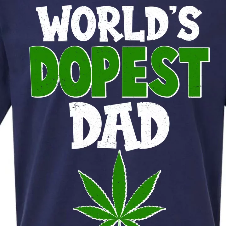 World's Dopest Dad Marijuana Weed Sueded Cloud Jersey T-Shirt