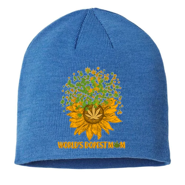 World's Dopest Mom Sunflower 8 1/2in Sustainable Knit Beanie