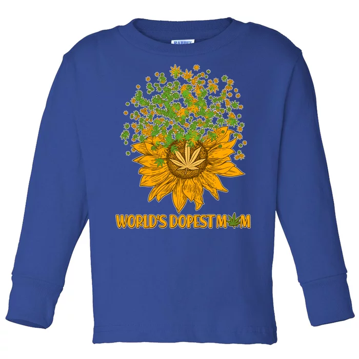 World's Dopest Mom Sunflower Toddler Long Sleeve Shirt