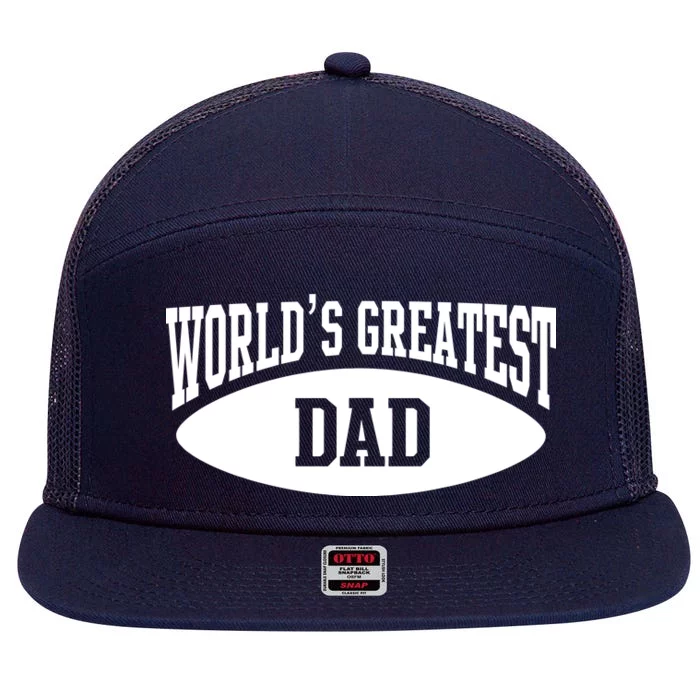 World's Greatest Dad 7 Panel Mesh Trucker Snapback Hat