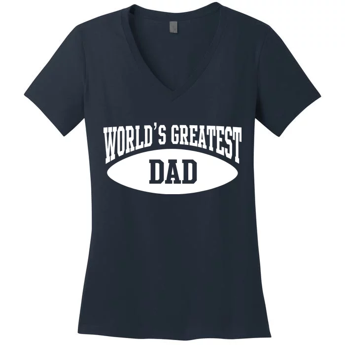 World's Greatest Dad Women's V-Neck T-Shirt