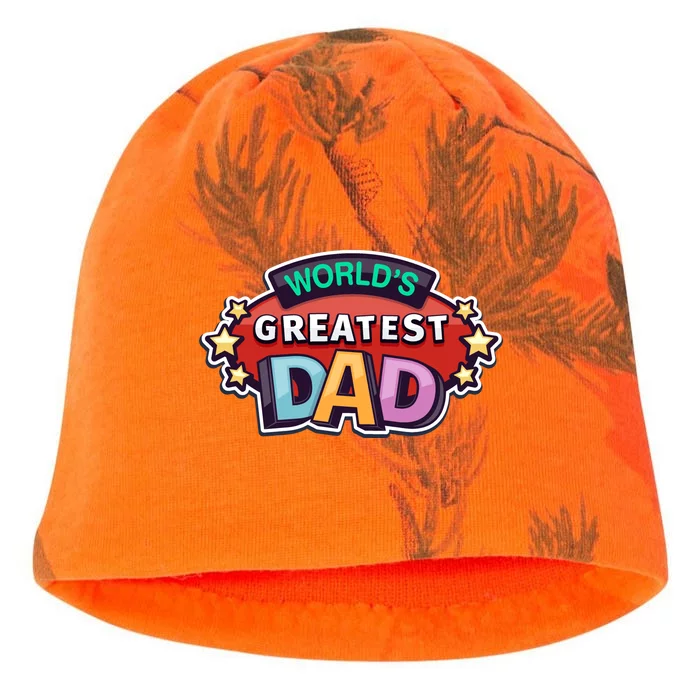 World's Greatest Dad Colorful Father's Day Kati - Camo Knit Beanie