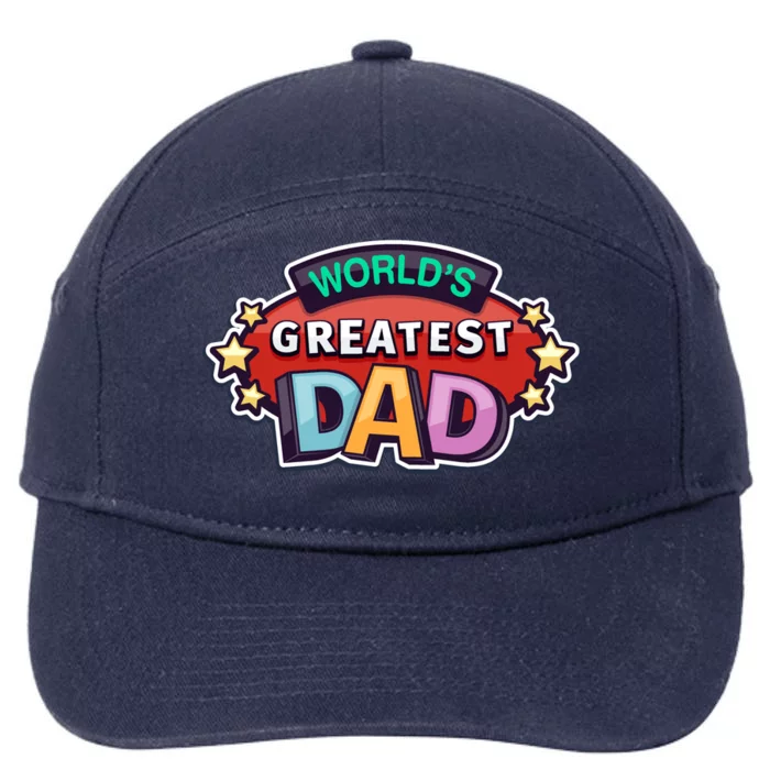 World's Greatest Dad Colorful Father's Day 7-Panel Snapback Hat