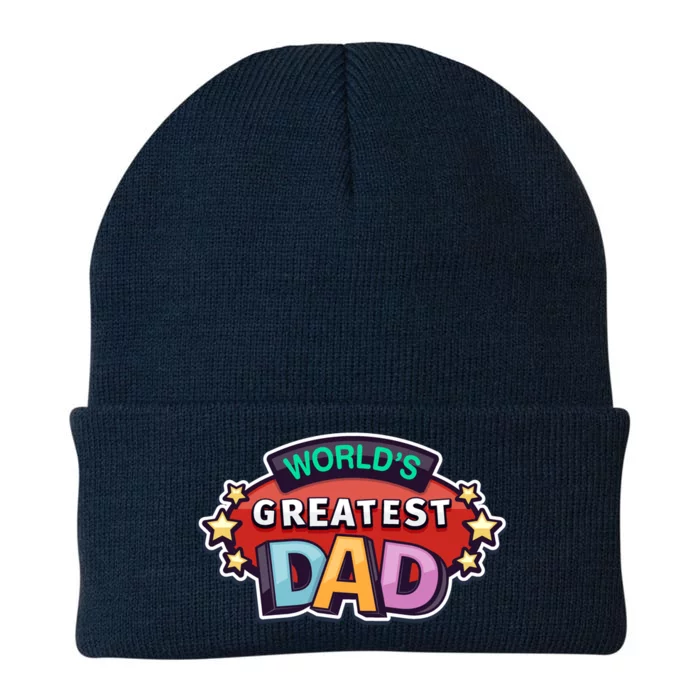 World's Greatest Dad Colorful Father's Day Knit Cap Winter Beanie