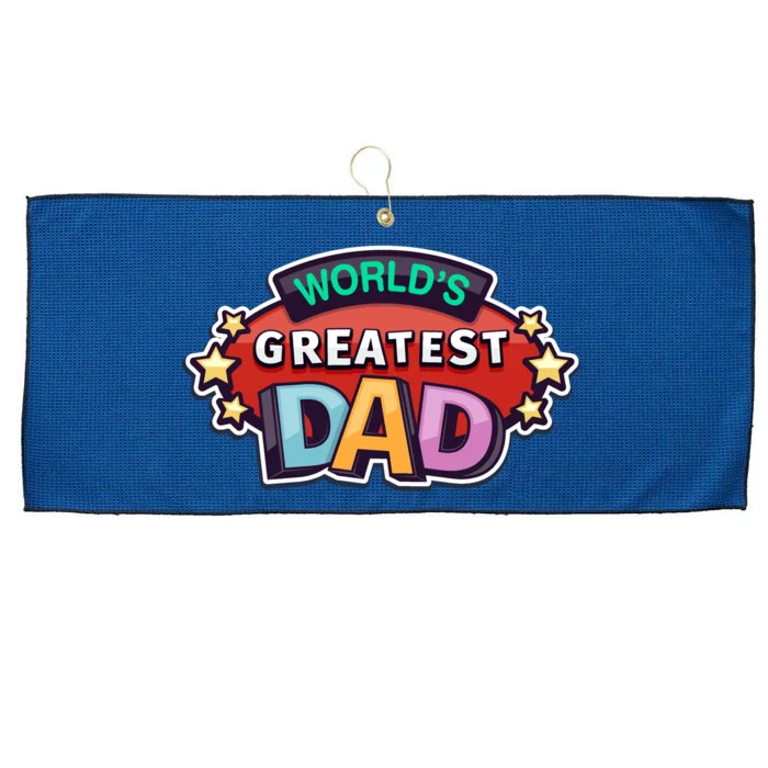 World's Greatest Dad Colorful Father's Day Large Microfiber Waffle Golf Towel