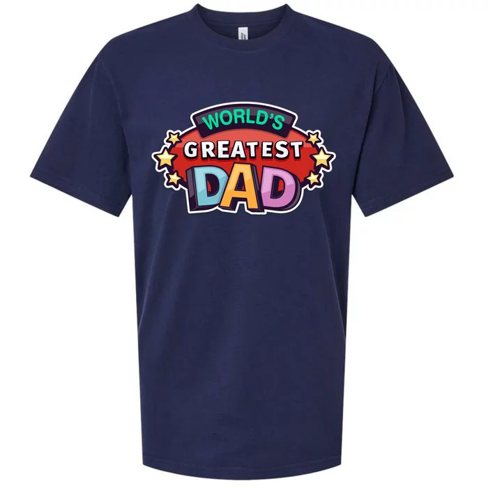 World's Greatest Dad Colorful Father's Day Sueded Cloud Jersey T-Shirt