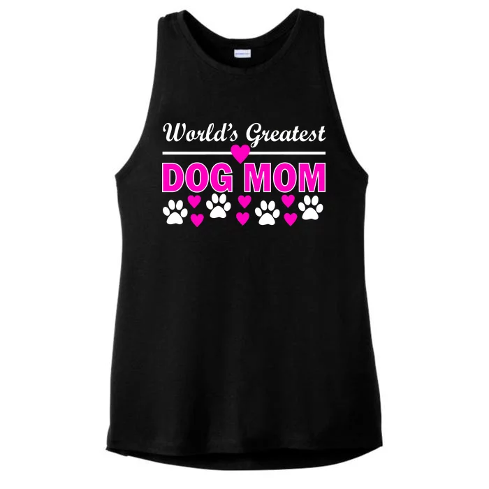 World's Greatest Dog Mom Ladies Tri-Blend Wicking Tank