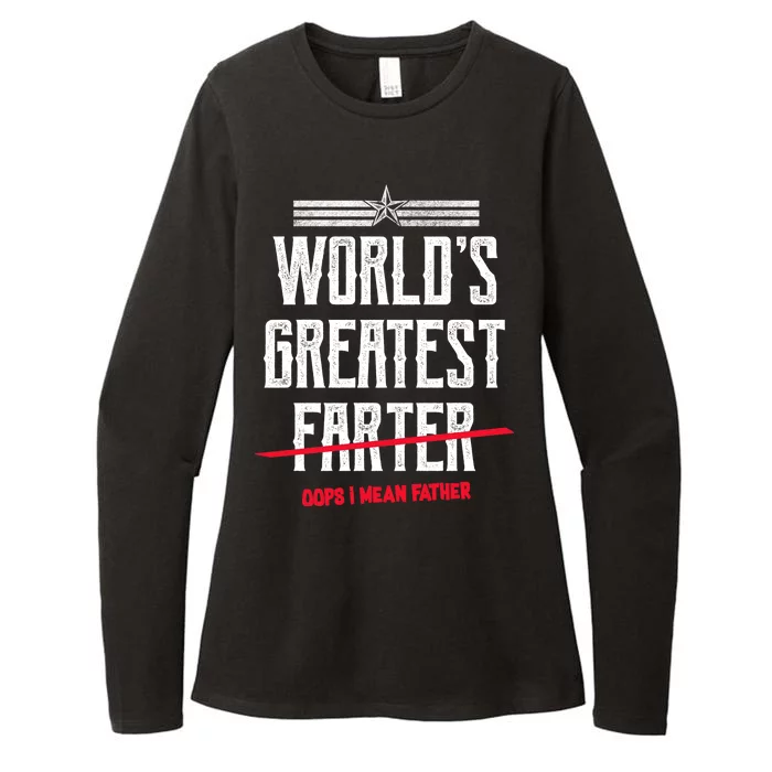 World's Greatest Farter Oops I Mean Father Womens CVC Long Sleeve Shirt