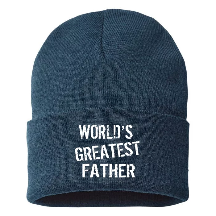 World's Greatest father Sustainable Knit Beanie