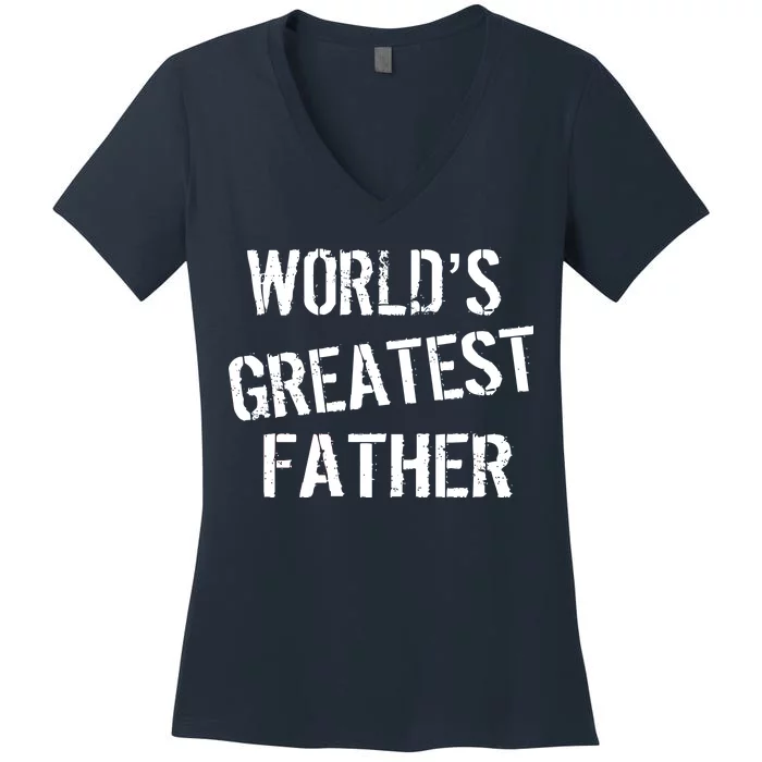 World's Greatest father Women's V-Neck T-Shirt