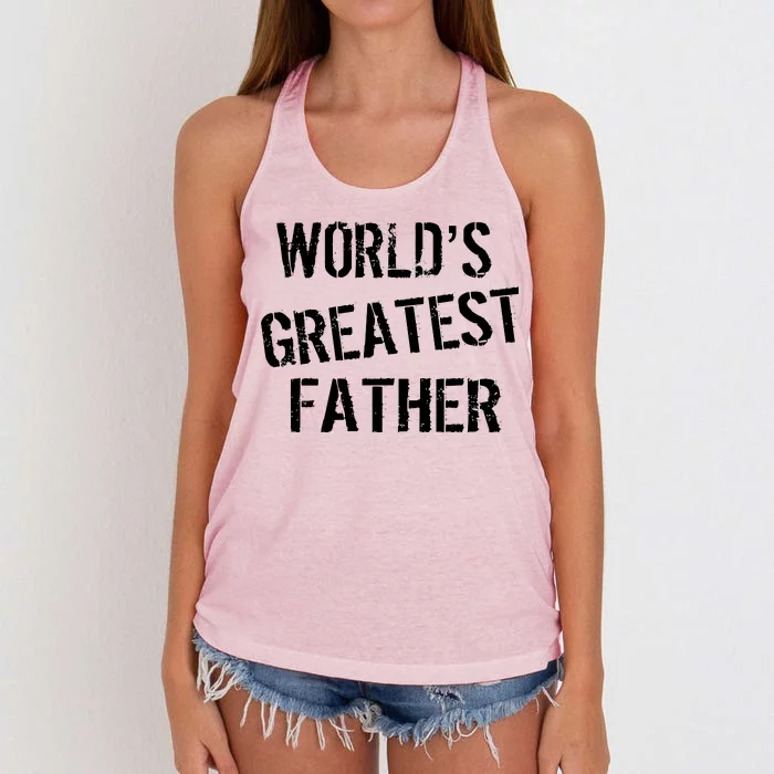 World's Greatest father Women's Knotted Racerback Tank