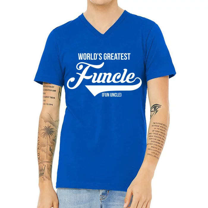 World's Greatest Funcle Fun Uncle V-Neck T-Shirt