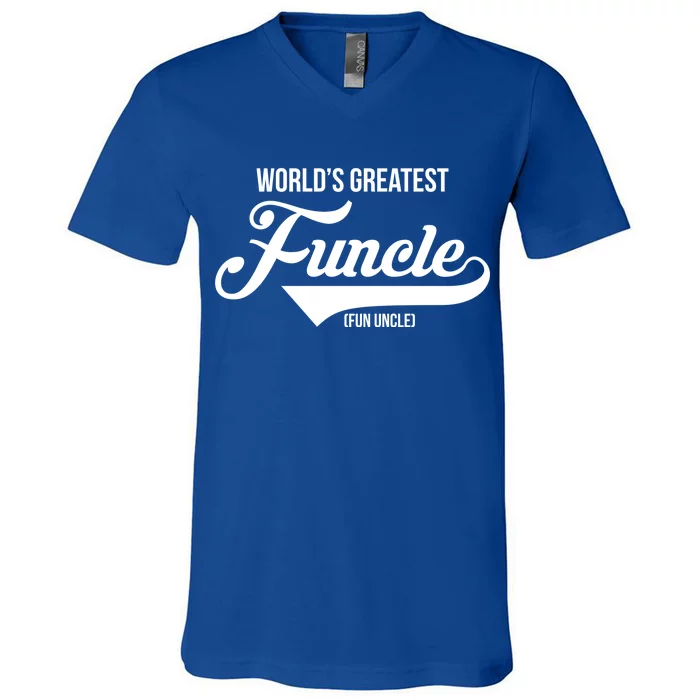 World's Greatest Funcle Fun Uncle V-Neck T-Shirt