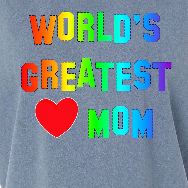 World's Greatest Mom Rainbow Garment-Dyed Women's Muscle Tee