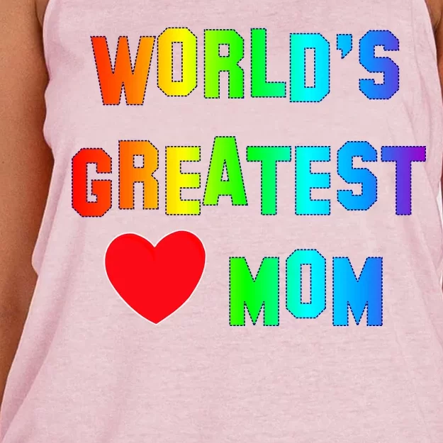 World's Greatest Mom Rainbow Women's Knotted Racerback Tank