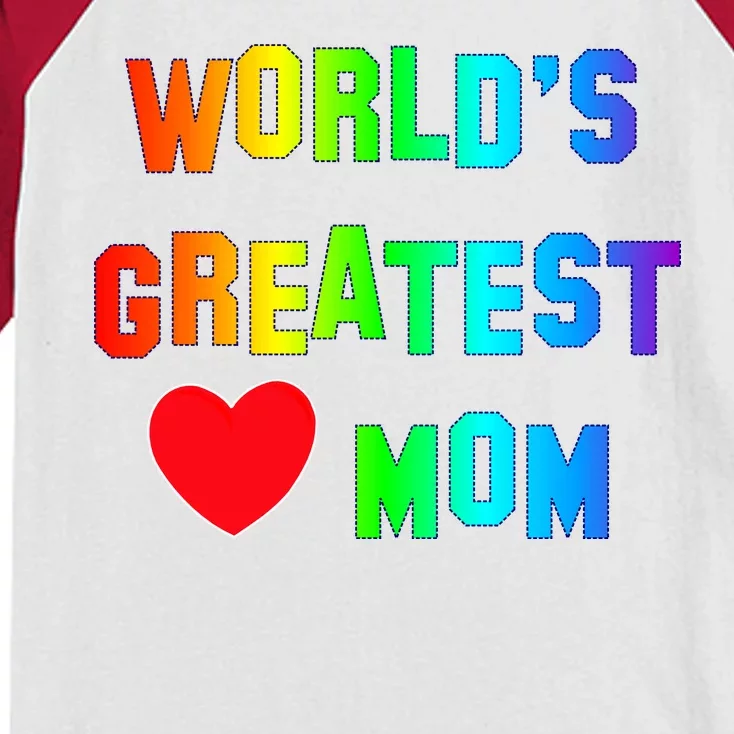 World's Greatest Mom Rainbow Kids Colorblock Raglan Jersey