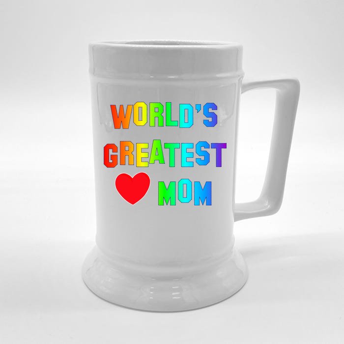 World's Greatest Mom Rainbow Front & Back Beer Stein