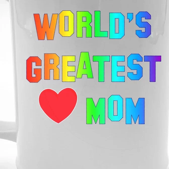 World's Greatest Mom Rainbow Front & Back Beer Stein