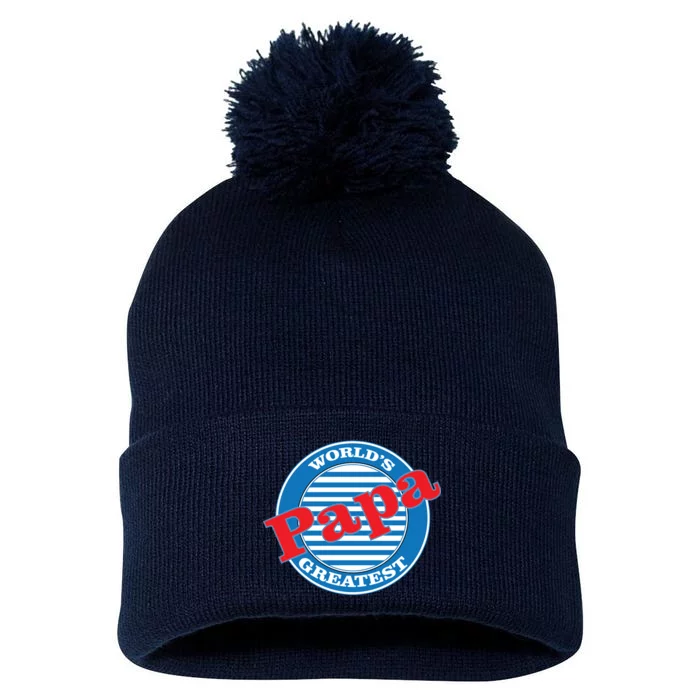 World's Greatest Papa Pom Pom 12in Knit Beanie