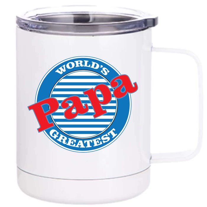 World's Greatest Papa Front & Back 12oz Stainless Steel Tumbler Cup