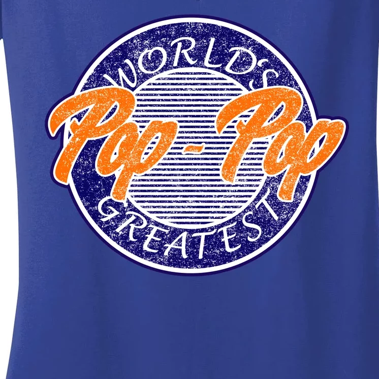 Worlds Greatest Pop-Pop Women's V-Neck T-Shirt