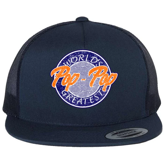 Worlds Greatest Pop-Pop Flat Bill Trucker Hat