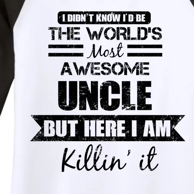 World's Most Awesome Uncle Women's Tri-Blend 3/4-Sleeve Raglan Shirt