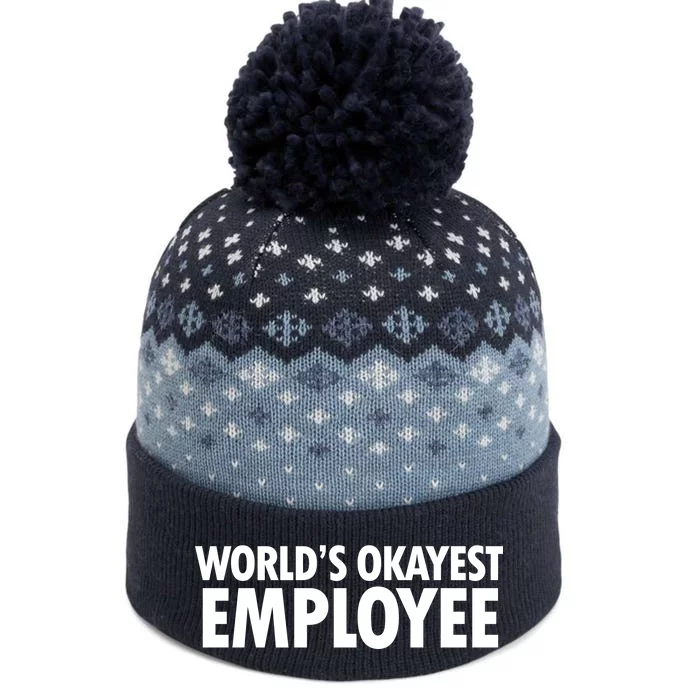 World's Okayest Employee The Baniff Cuffed Pom Beanie