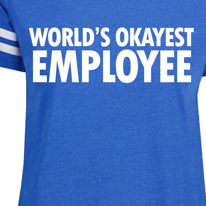 World's Okayest Employee Enza Ladies Jersey Football T-Shirt