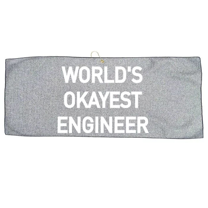 World's Okayest Engineer Large Microfiber Waffle Golf Towel