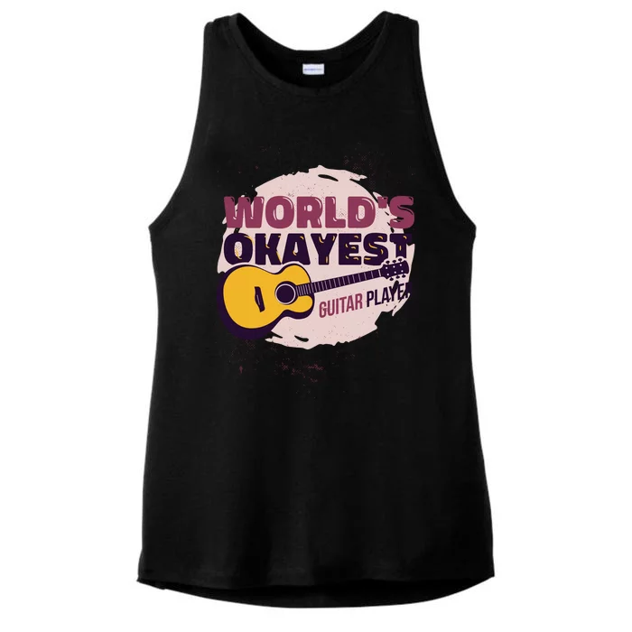 World's Okayest Guitar Player Ladies Tri-Blend Wicking Tank