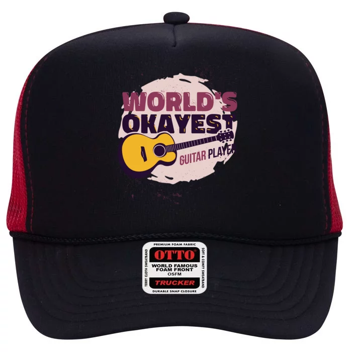 World's Okayest Guitar Player High Crown Mesh Trucker Hat