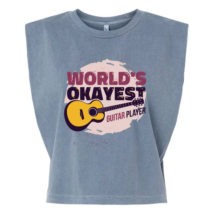 World's Okayest Guitar Player Garment-Dyed Women's Muscle Tee