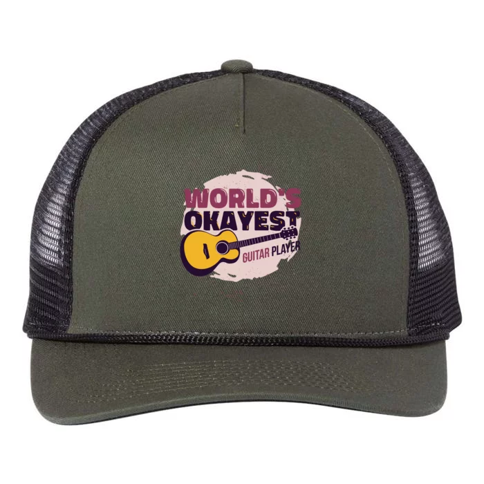 World's Okayest Guitar Player Retro Rope Trucker Hat Cap