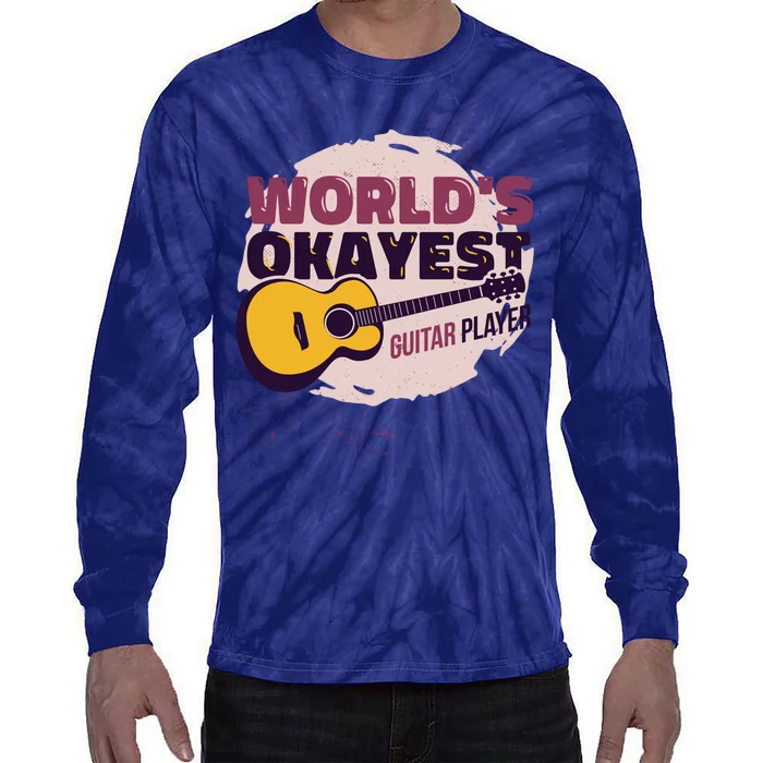 World's Okayest Guitar Player Tie-Dye Long Sleeve Shirt