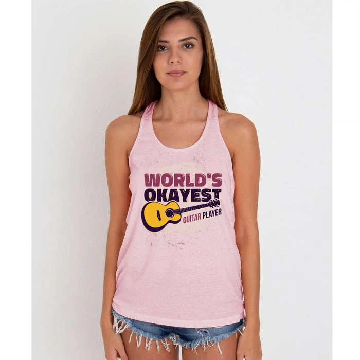 World's Okayest Guitar Player Women's Knotted Racerback Tank