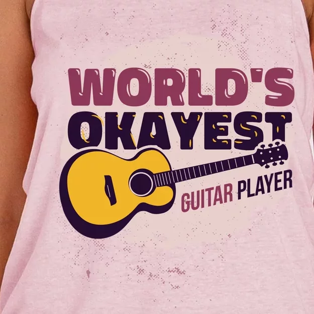 World's Okayest Guitar Player Women's Knotted Racerback Tank