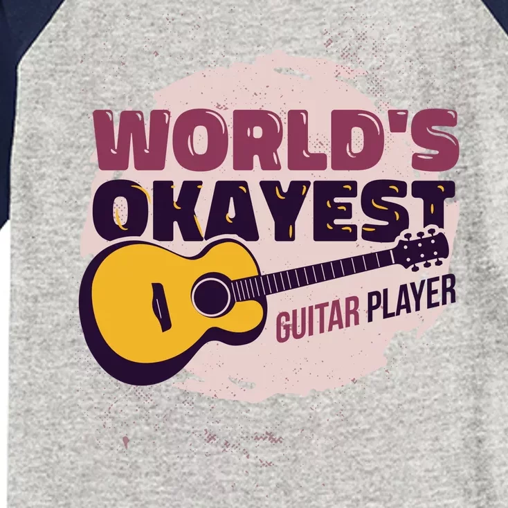 World's Okayest Guitar Player Kids Colorblock Raglan Jersey