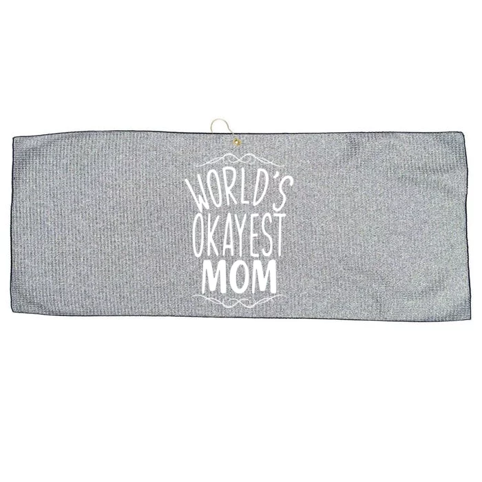 World's Okayest Mom Large Microfiber Waffle Golf Towel