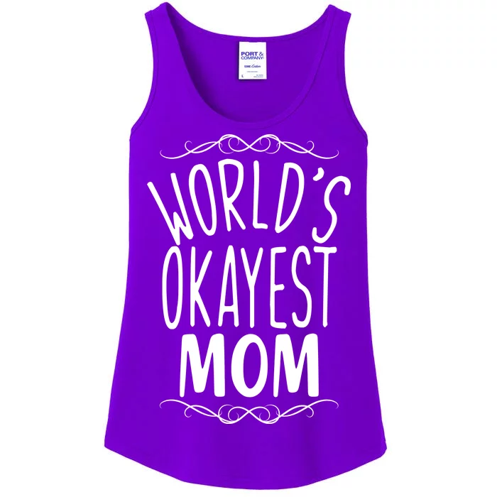 World's Okayest Mom Ladies Essential Tank