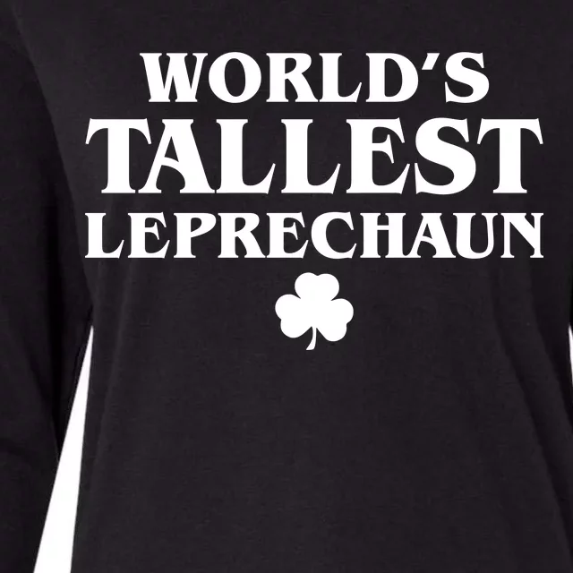 World's Tallest Leprechaun Clover Funny St. Patrick's Day Womens Cotton Relaxed Long Sleeve T-Shirt