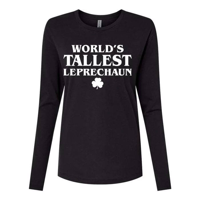 World's Tallest Leprechaun Clover Funny St. Patrick's Day Womens Cotton Relaxed Long Sleeve T-Shirt